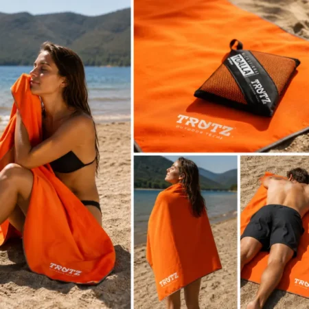 TOALLA SECADO RAPIDO NARANJA - C/IMAN - TRUTZ